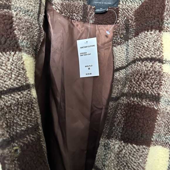 BOGO 🎉 🆕 Sanctuary Teddy Coat Sherpa Plaid Jacket - Picture 9 of 11